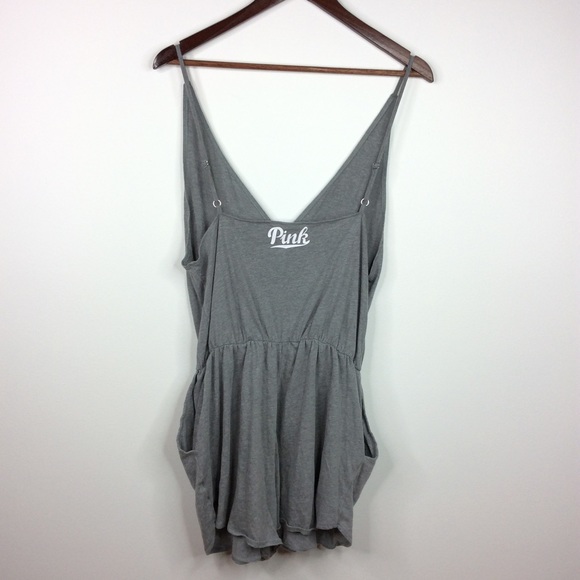 PINK Victoria's Secret Pants - PINK Victoria's Secret Grey Crossover Romper Large